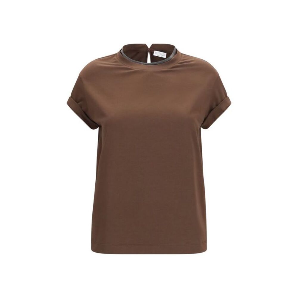 Brunello Cucinelli Brown Elastane Women's T-Shirt